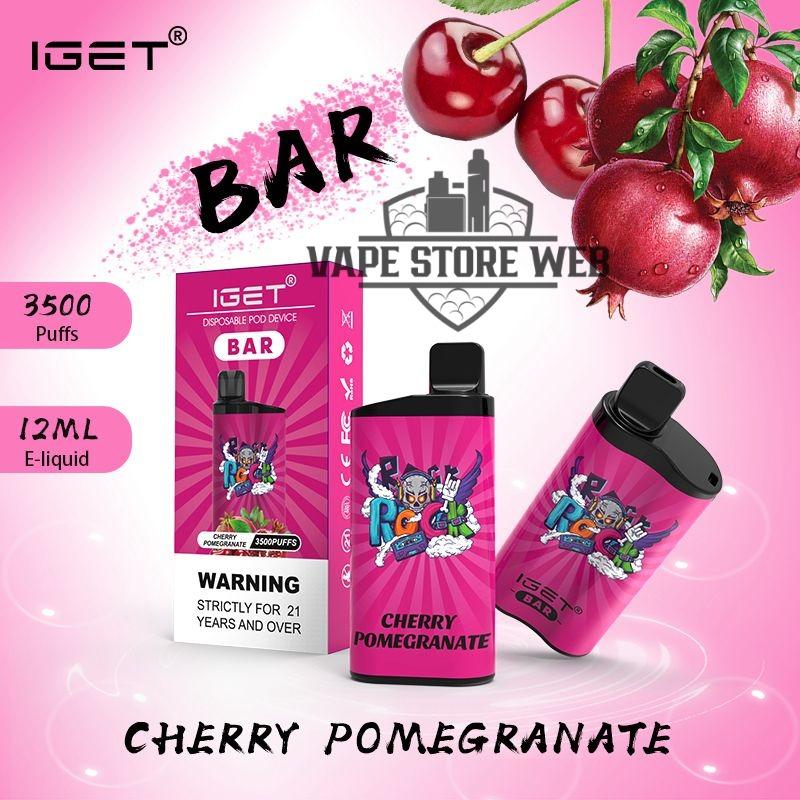 Iget Bar 3500 Puffs Disposable Vape – Premium Vaping in Dubai 1 iget bar 3500 puffs disposable vape in dubai cherry pomegranate