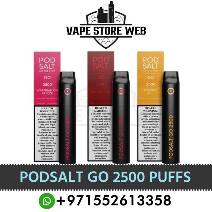 Podsalt Go 2500 Puffs Disposable Vape In UAE Best Podsalt Go 2500 Puffs Disposable Vape 20Mg In UAE