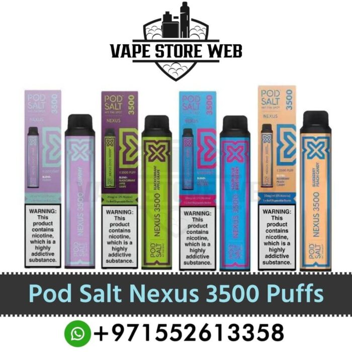 Pod Salt Nexus 3500 Puffs In UAE Best Pod Salt Nexus 3500 Puffs Disposable Vape In UAE