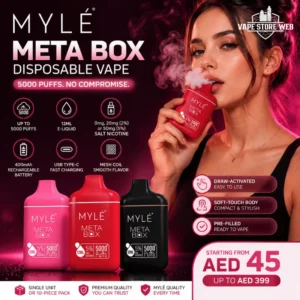 myle meta box 5000 puffs 20mg 50mg disposable vape in dubai