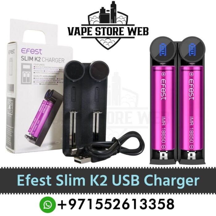 Efest Slim K2 USB Battery Charger in Dubai, UAE Best Efest Slim K2 Charger For USB Battery in Dubai