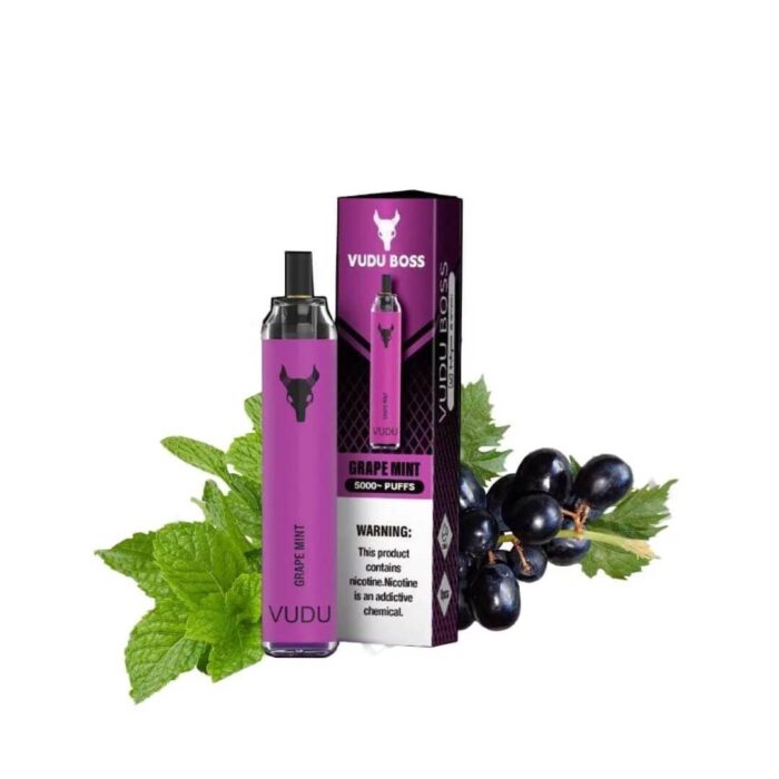 Best VUDU Boss 5000 Puffs 50Mg Grape Mint Disposable Vape In Dubai