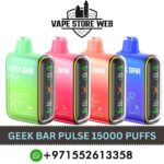 Discover GEEK BAR Pulse 15000 Puffs 50MG (5%) Disposable Vape Price in UAE. GEEK BAR 15000 Puffs 650mAh 16ml Vape Shop in Dubai