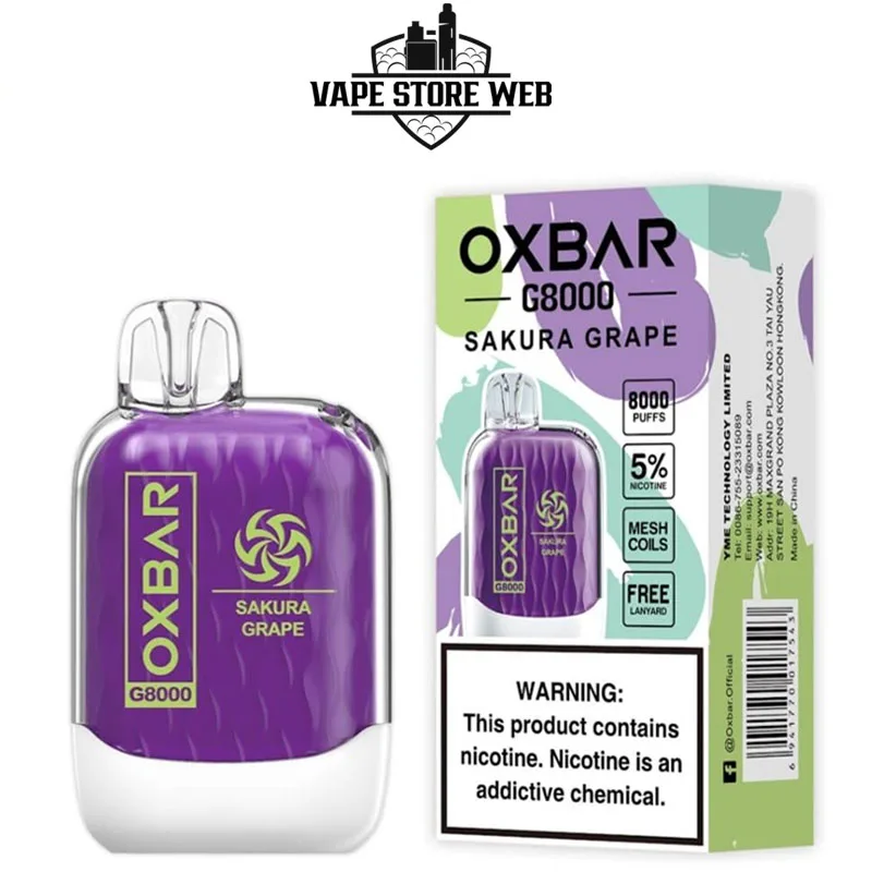 OXBAR G8000 18MG/ML 8000 Puffs Disposable Vape in Dubai