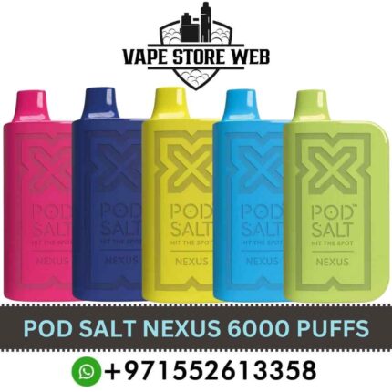 POD SALT Nexus 6000 Puffs 20MG Disposable Vape in UAE. POD SALT 6000 Puffs Nexus 20mg 650mAh Battery Disposable Vape shop in Dubai