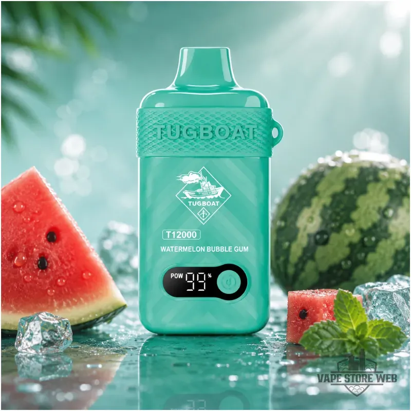 TUGBOAT T12000 Puffs Disposable Vape in Dubai 3 tugboat t12000 puffs disposable vape in dubai watermelon bubble gum