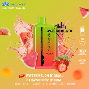 HAYATI Pro Ultra 15000 Puffs 20MG Disposable Vape Price In Dubai Watemelon B Gum Strawberry B Gum