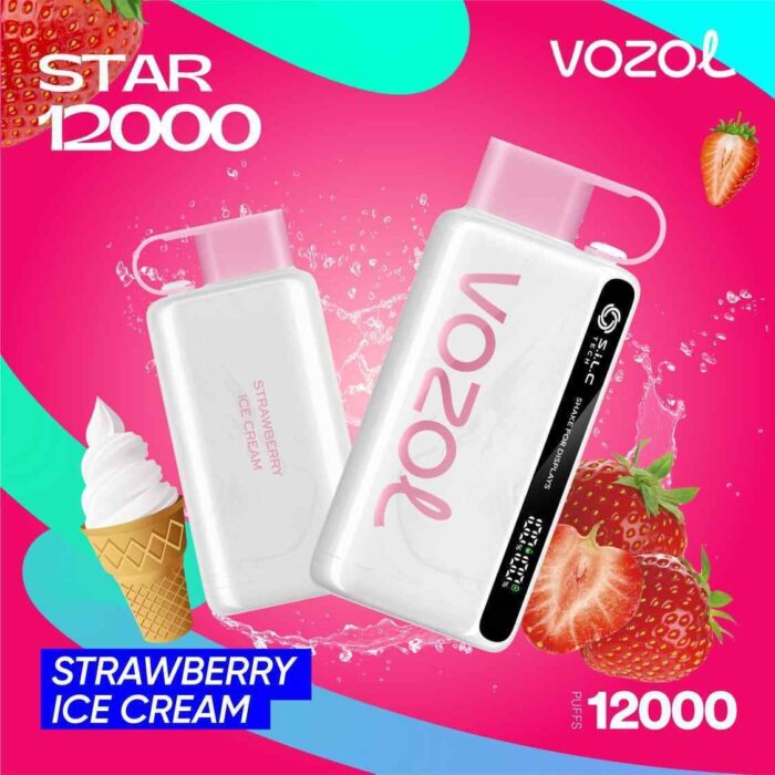 VOZOL STAR 12000 PUFFS STRAWBERRY ICE CREAM