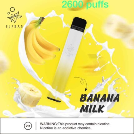 ELFBAR 2600 Puffs vape price Dubai BANANA MILK