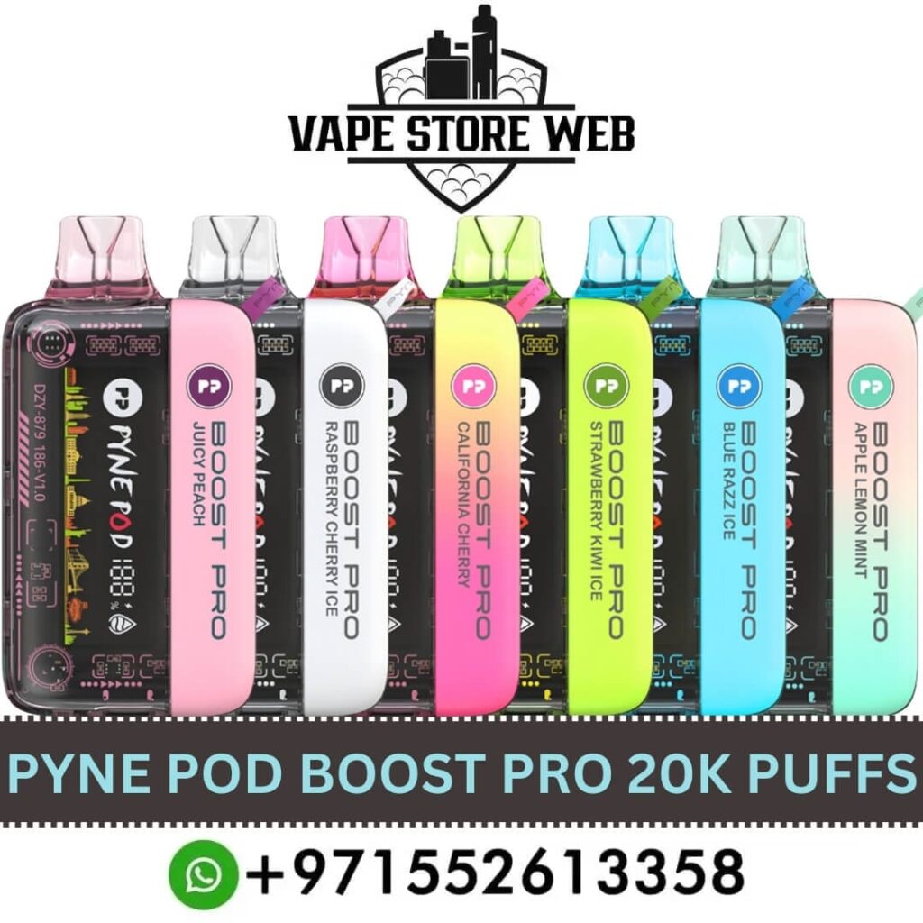 Pyne full range guide: PYNE POD Boost Pro 20000 Puffs disposable vape in Dubai