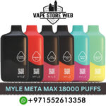 MYLE META MAX 18000 Puffs Disposable Vape Price in Dubai