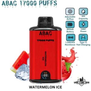 ABAC 17000 Puffs Dual Mesh 5% Nicotine Disposable Vape Price In Dubai Watermelon Ice