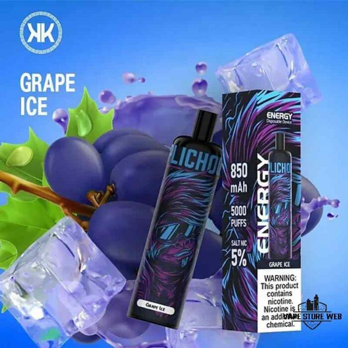 KK ENERGY Bar 5000 Puffs Disposable Vape Price in Dubai Grape Ice