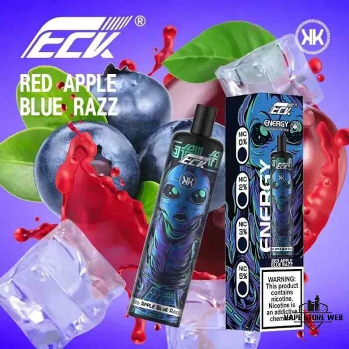 KK ENERGY Bar 5000 Puffs Disposable Vape Price in Dubai Red Apple Blue Razz