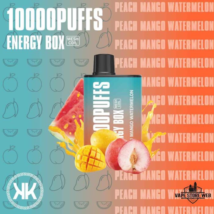 KK ENERGY Box 10000 Puffs Disposable Vape Price in Dubai Peach-Mango-Watermelon