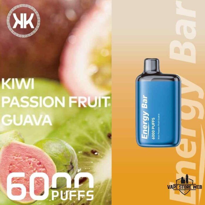 KK Energy Bar 6000 Puffs Disposable Vape Price in Dubai Kiwi Passion Fruit Guava