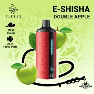 ELF BAR E Shisha 16000 Puffs Mega Cloud DTL 5MG Disposable Vape Price In Dubai Double Apple