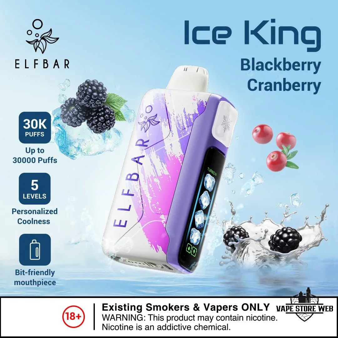 ELF BAR Ice King 30000 Puffs 50MG Disposable Vape in Dubai 17 ELF BAR ICE KING 30000 PRICE IN DUBAI BLACKBERRY CRANBERRY
