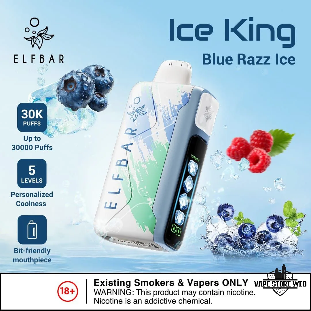 ELF BAR Ice King 30000 Puffs 50MG Disposable Vape in Dubai 16 ELF BAR ICE KING 30000 PRICE IN DUBAI BLUE RAZZ ICE
