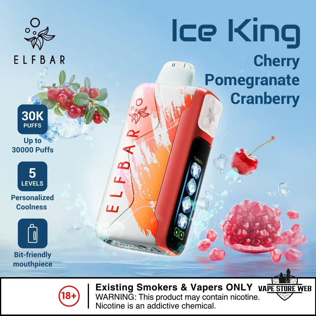 ELF BAR Ice King 30000 Puffs 50MG Disposable Vape in Dubai 15 ELF BAR ICE KING 30000 PRICE IN DUBAI CHERRY POMEGRANATE CRANBERRY