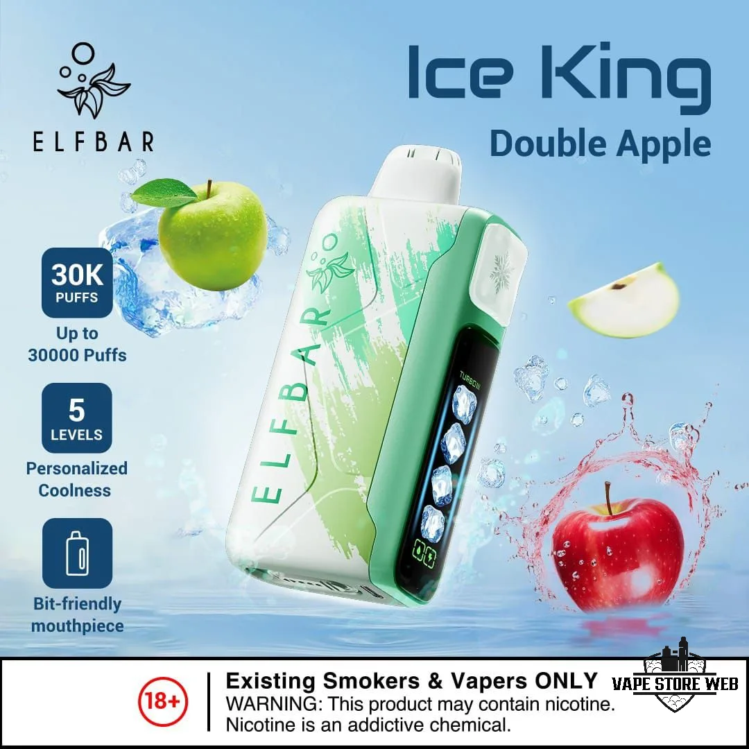 ELF BAR Ice King 30000 Puffs 50MG Disposable Vape in Dubai 14 ELF BAR ICE KING 30000 PRICE IN DUBAI DOUBLE APPLE