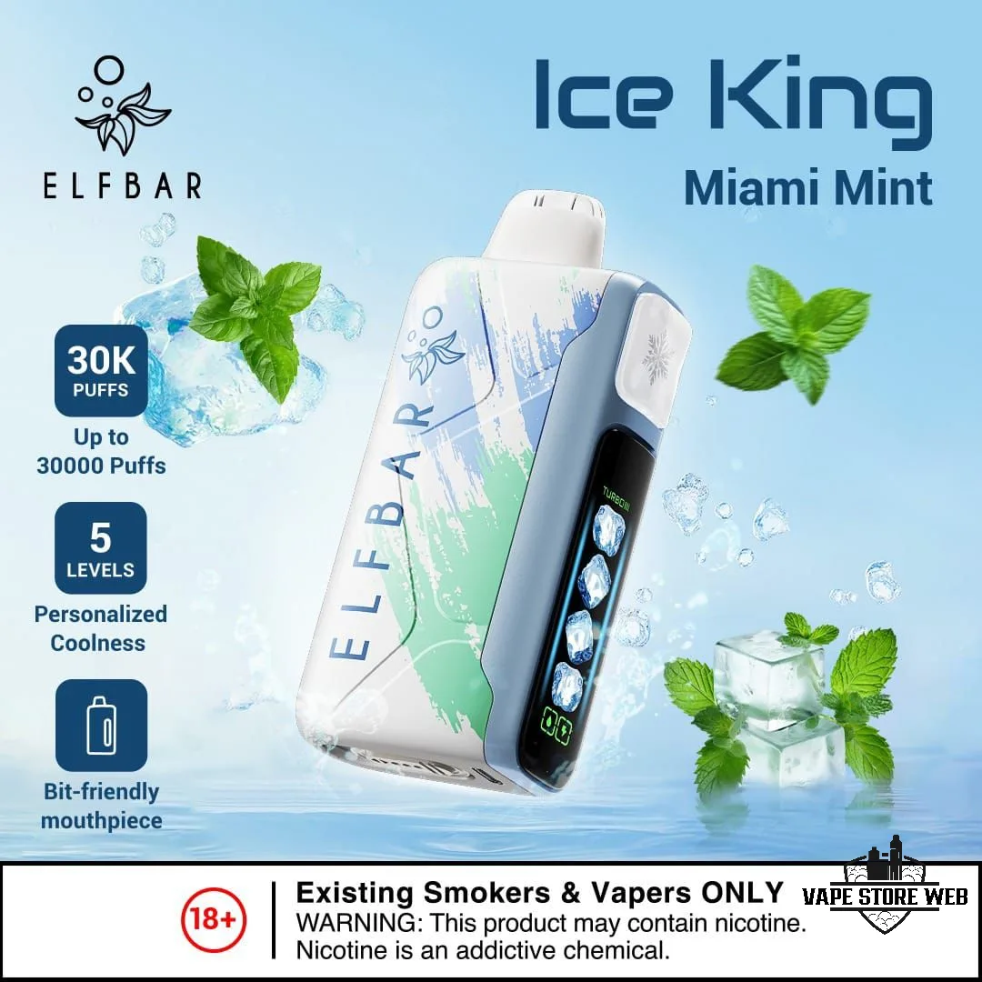 ELF BAR Ice King 30000 Puffs 50MG Disposable Vape in Dubai 8 ELF BAR ICE KING 30000 PRICE IN DUBAI MIAMI MINT