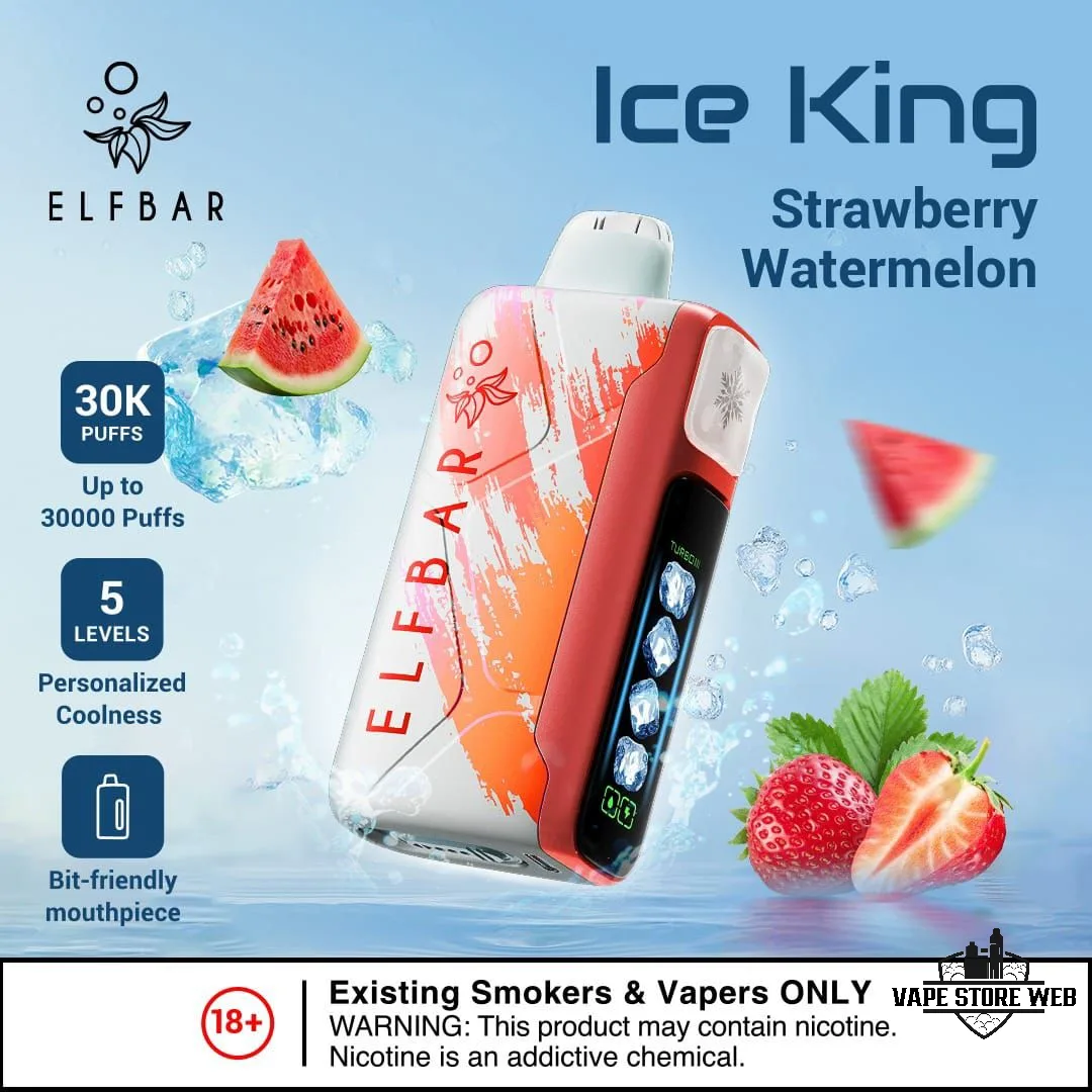 ELF BAR Ice King 30000 Puffs 50MG Disposable Vape in Dubai 4 ELF BAR ICE KING 30000 PRICE IN DUBAI STRAWBERRY WATERMELON