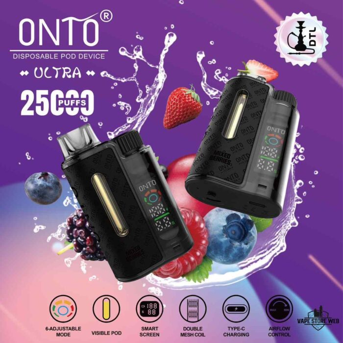 ONTO Ultra 25000 Puffs Disposable Vape Price in Dubai Mixed Berries