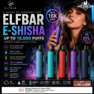 elf bar e shisha 16000 puffs mega cloud dtl 5mg disposable vape in dubai