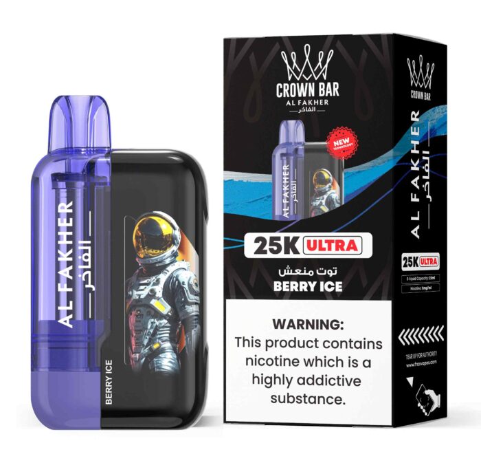 Al Fakher Ultra 25000 Puffs 50MG Disposable Vape Price in Duabi Berry Ice