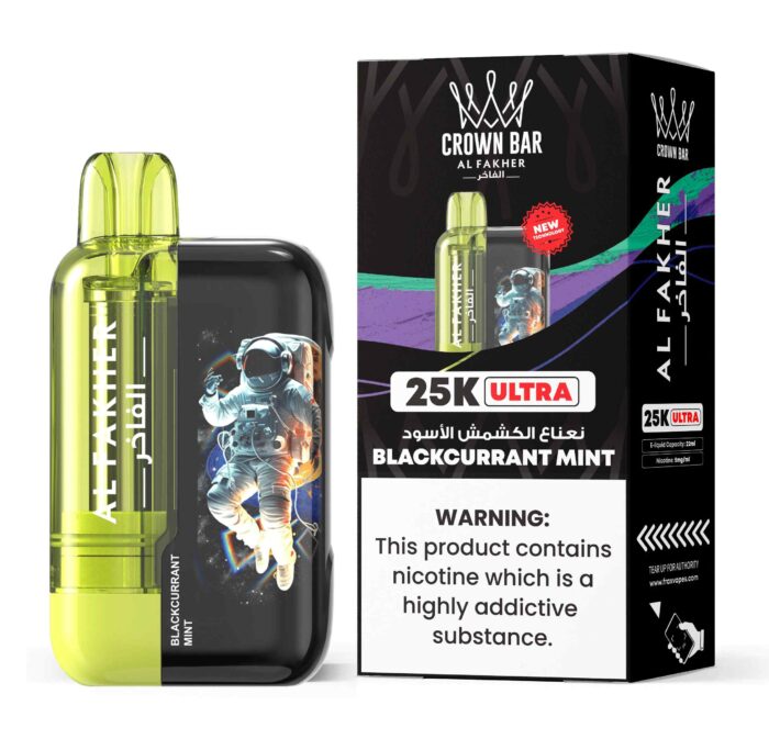 Al Fakher Ultra 25000 Puffs 50MG Disposable Vape Price in Duabi Blackcurrant Mint