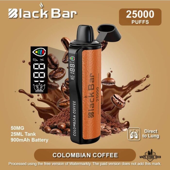 Black Bar 25000 Puffs Disposable Vape in Dubai COLOMBIAN COFFEE