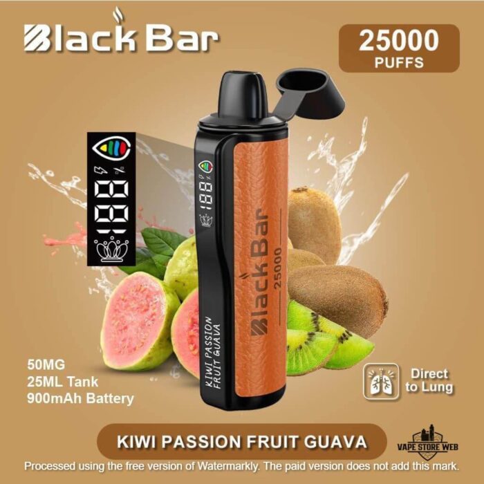 Black Bar 25000 Puffs Disposable Vape in Dubai KIWI PASSION FRUIT GUAVA