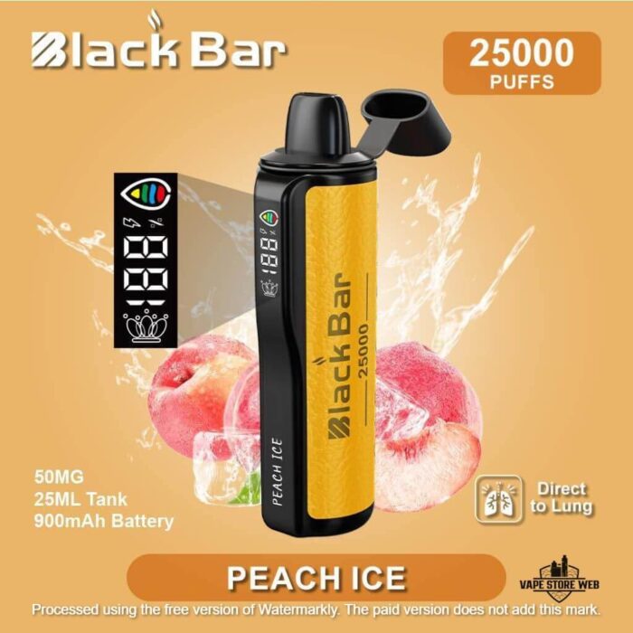 Black Bar 25000 Puffs Disposable Vape in Dubai PEACH ICE