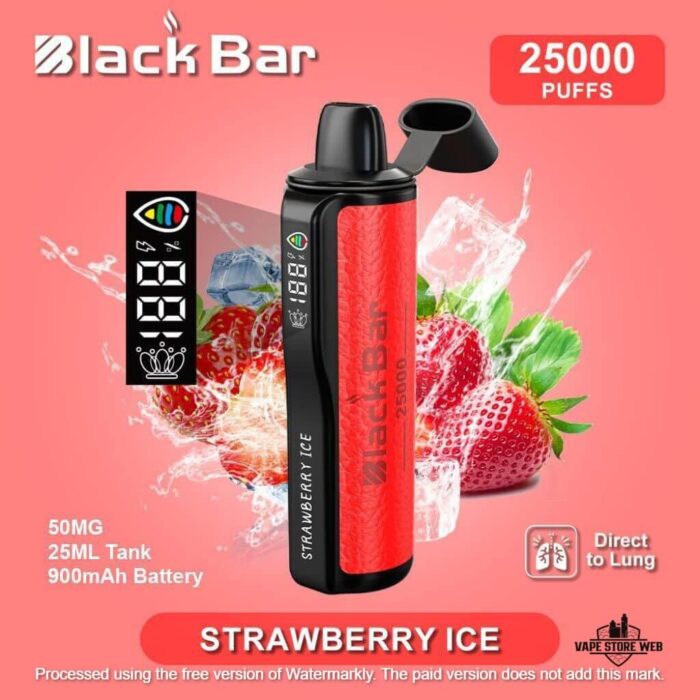 Black Bar 25000 Puffs Disposable Vape in Dubai STRAWBERRY ICE