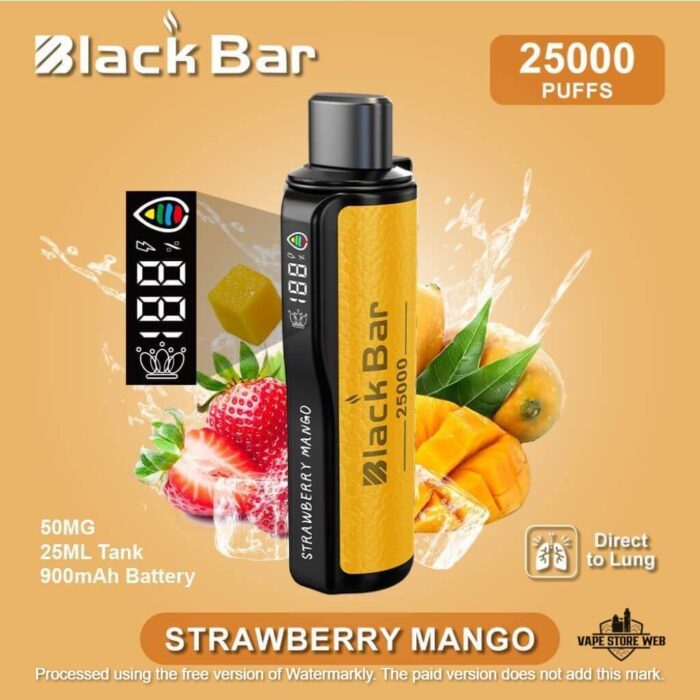 Black Bar 25000 Puffs Disposable Vape in Dubai STRAWBERRY MANGO