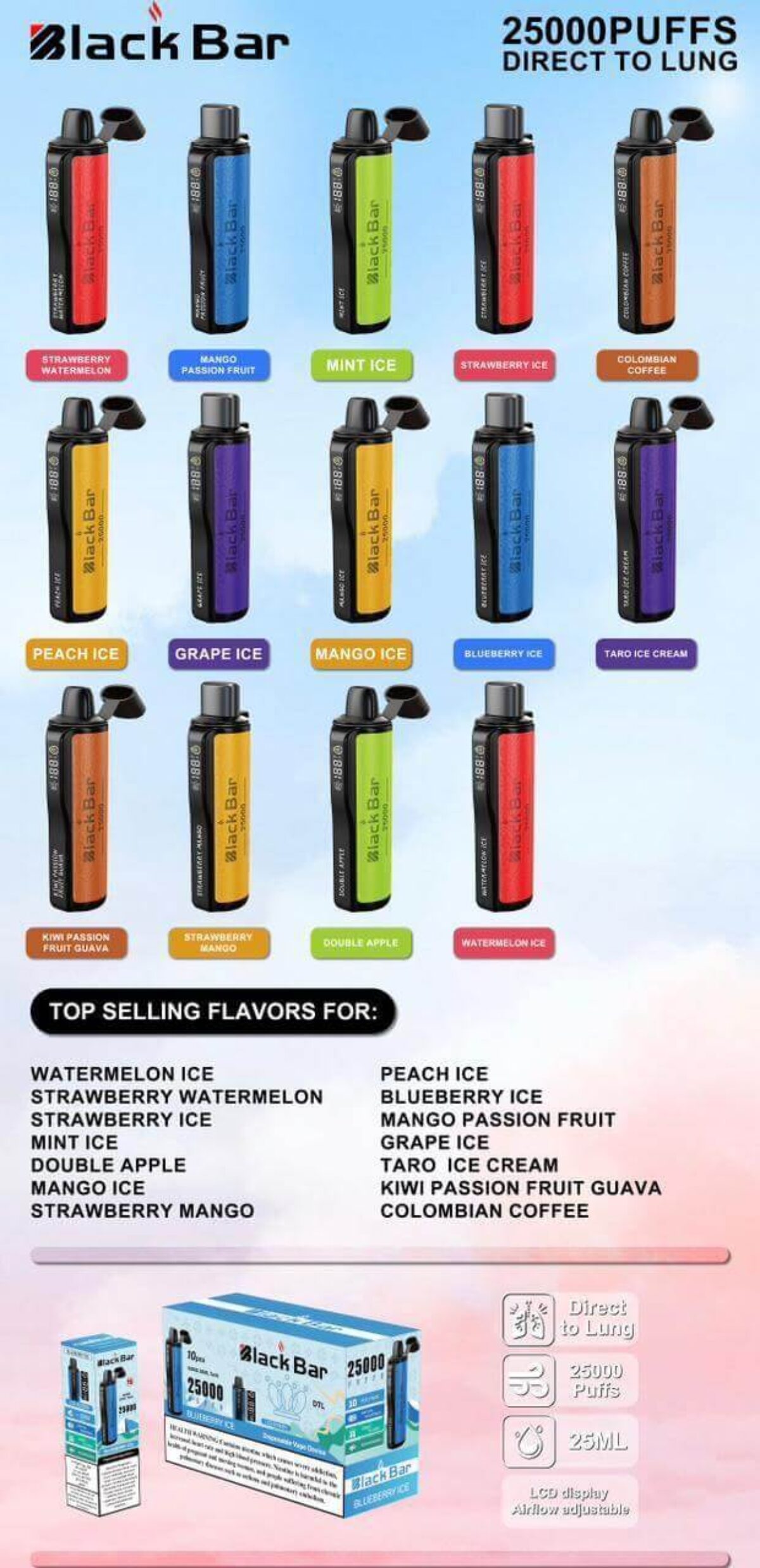 Explore the best Black Bar 25000 Puffs Disposable Vape