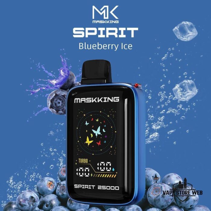 Maskking Spirit 25000 Uae MASKKING Spirit 25000 Puffs 50MG Disposable Vape in Dubai BLUEBERRY ICE