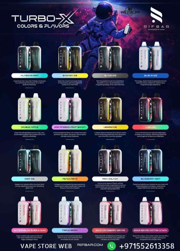 RIFBAR Turbo-X 15000 Puffs 50mg Disposable Vape in UAE