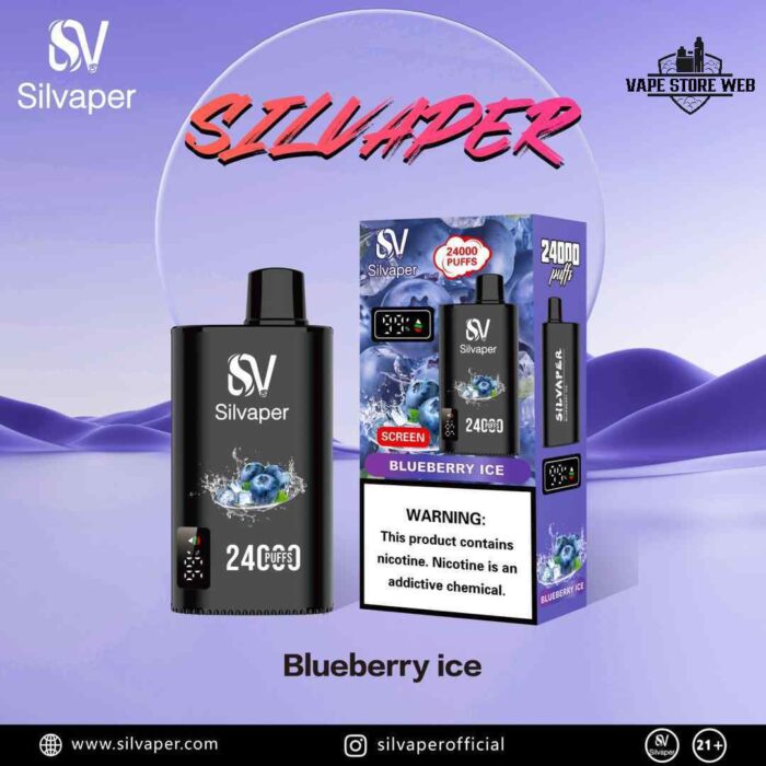 SILVAPER 24000 Puffs 20mg Disposable Vape Price in Dubai Blueberry Ice