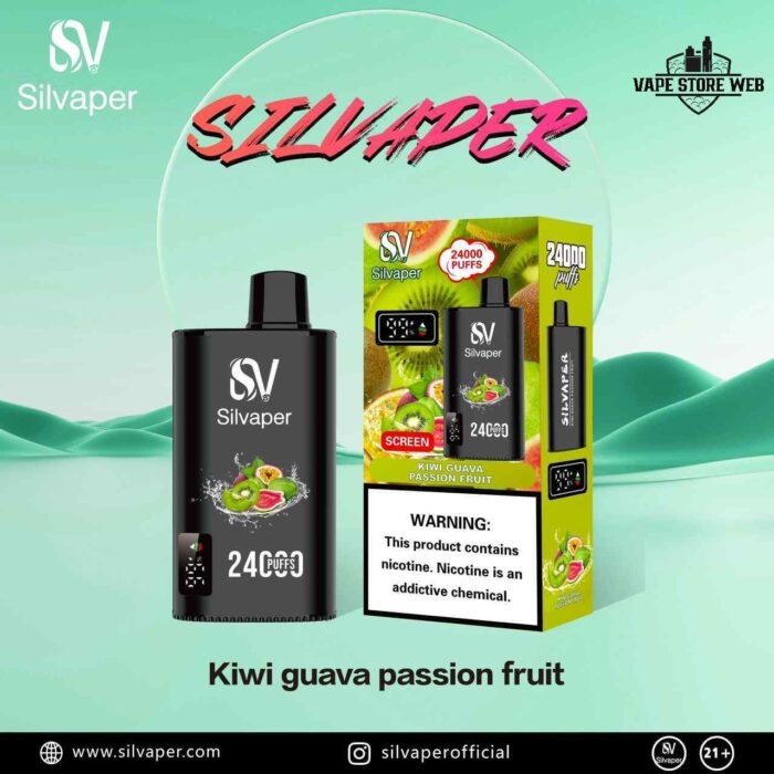 SILVAPER 24000 Puffs 20mg Disposable Vape Price in Dubai Kiwi Passion Fruit