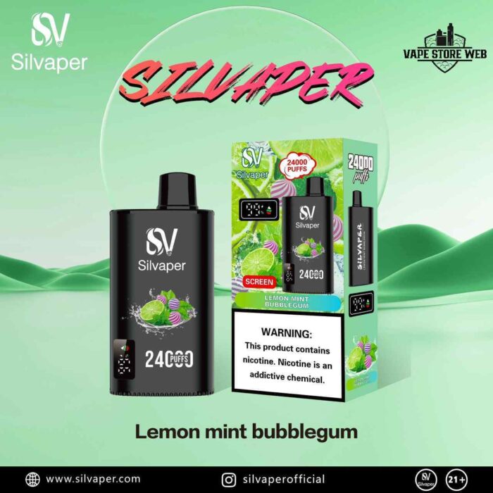 SILVAPER 24000 Puffs 20mg Disposable Vape Price in Dubai Lemon Mint Bubblegum