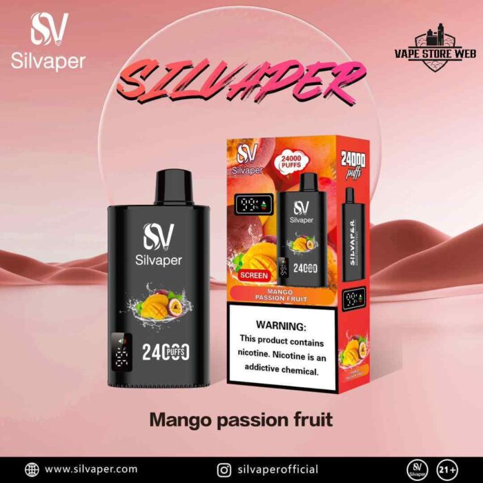 SILVAPER 24000 Puffs 20mg Disposable Vape Price in Dubai Mango Passion Fruit