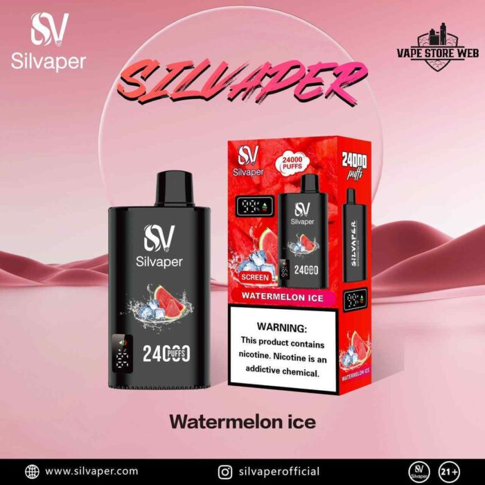 SILVAPER 24000 Puffs 20mg Disposable Vape Price in Dubai Watermelon Ice