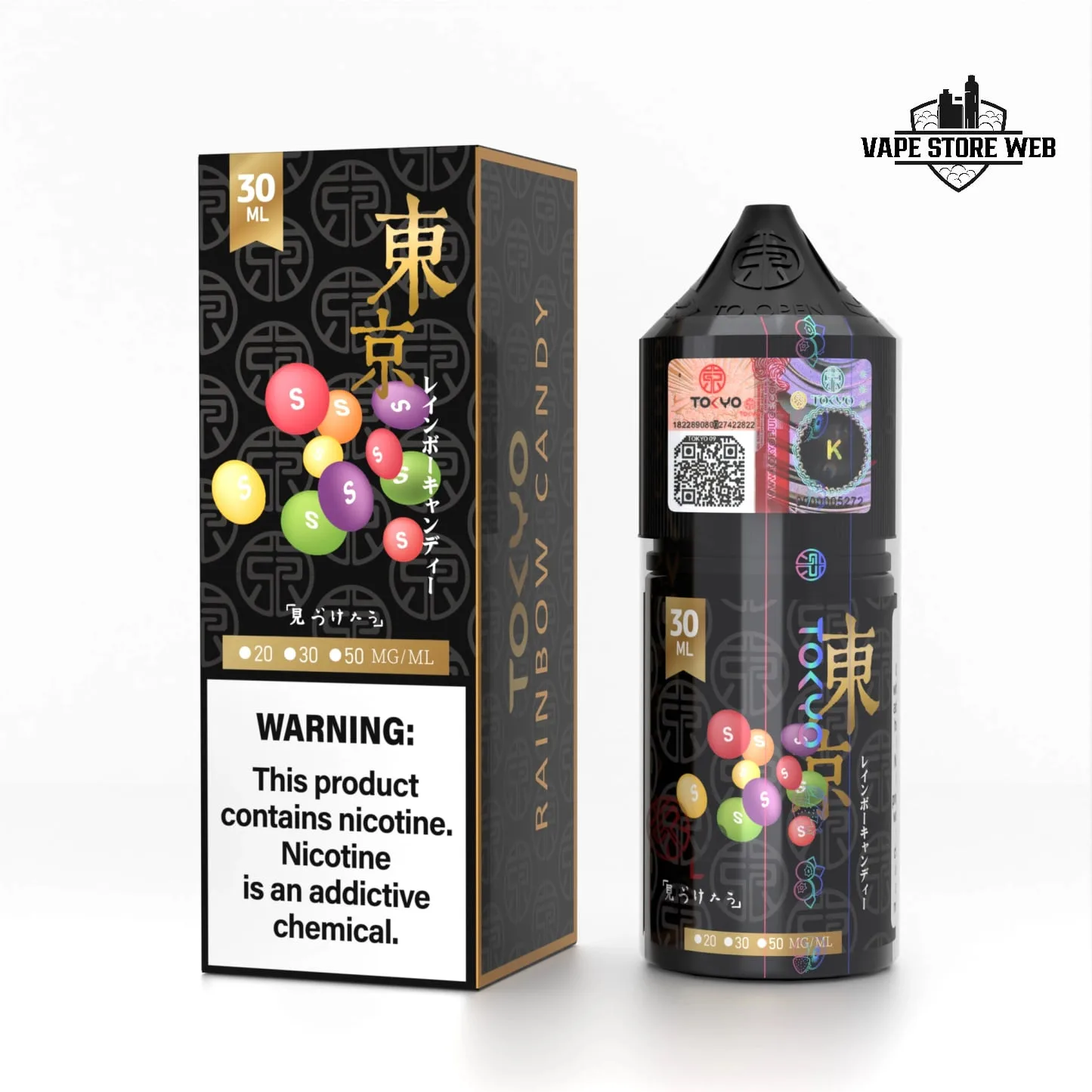 TOKYO Golden Series Saltnics | 30MG & 50MG | 30ML E-Liquid in Dubai 10 TOKYO GOLDEN SERIES SALTNICS RAINBOW CANDY
