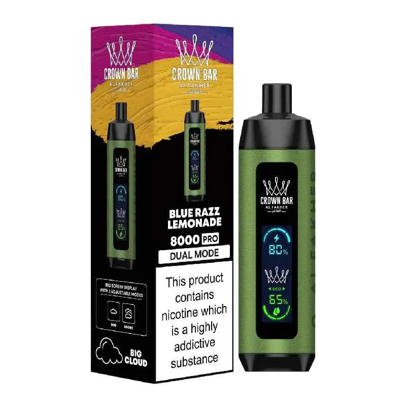 CROWN BAR PRO 8000 PUFFS BLUE RAZZ LEMONADE
