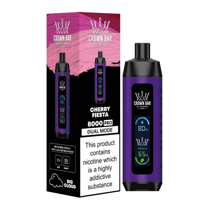 CROWN BAR PRO 8000 PUFFS CHERRY FIESTA
