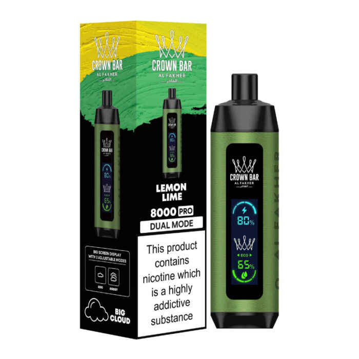CROWN BAR PRO 8000 PUFFS LEMON LIME