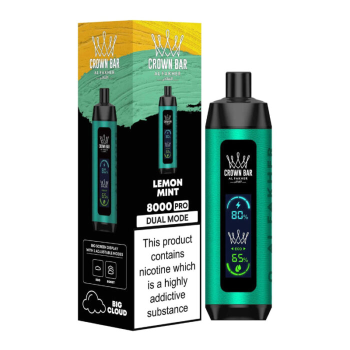 CROWN BAR PRO 8000 PUFFS LEMON MINT