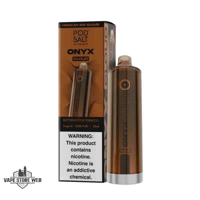 POD SALT Onyx Cloud 25000 Puffs 5mg Disposable Vape Price in Dubai Butterscotch Tobacco